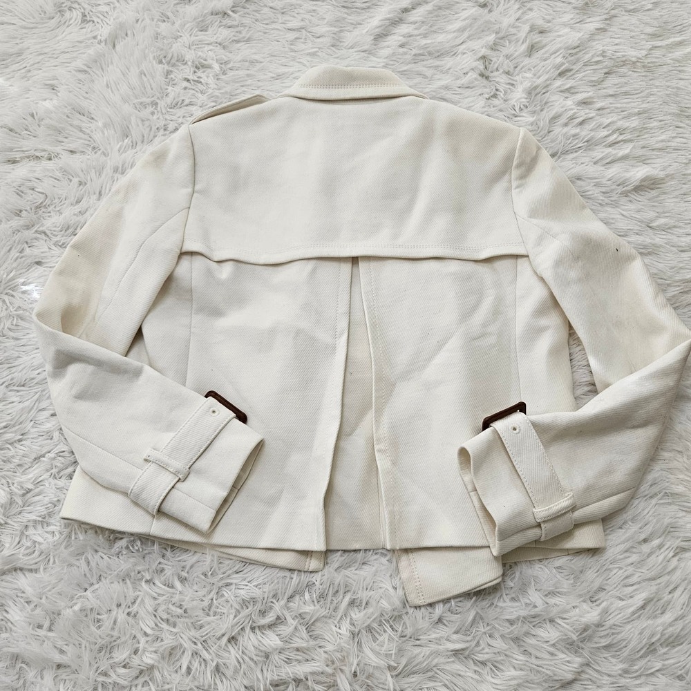 NWT Ann Taylor‎ Women's Cream Double Button Collared Jacket. Size 4P - Picture 6 of 13